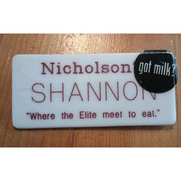 Vtg Restaurant Gas Station Name Tags Shannon Costume Shell Big Boy Got Milk? - Picture 11 of 11